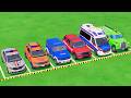 VUS GAME - TRANSPORTING POLICE CARS, FIRE DEPARTMENT, AMBULANCE VEHICLES WITH TRUCKS - FS22 #643