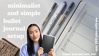 plan with me may 2021 | very simple + minimalist bullet journal setup