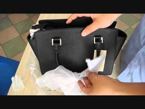 selma saffiano leather medium satchel black