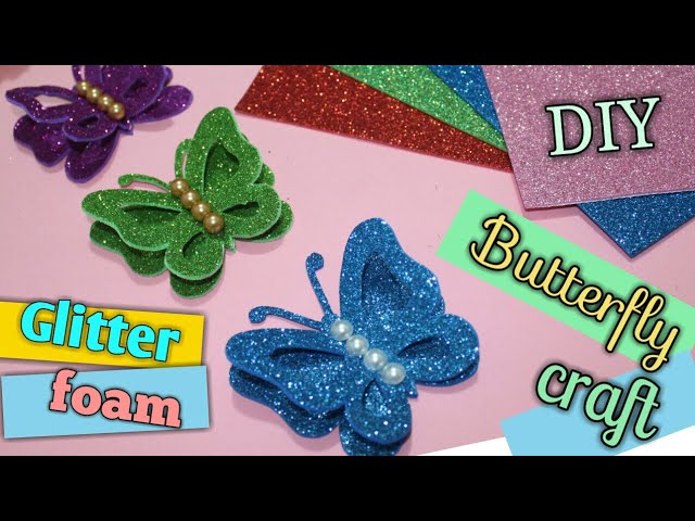 Totority 36pcs DIY Butterfly Crafts Butterfly Shape Craft DIY Craft  Butterfly Foams Crafts DIY Crafts Supplies Festival Party Butterflies  Crafts Party