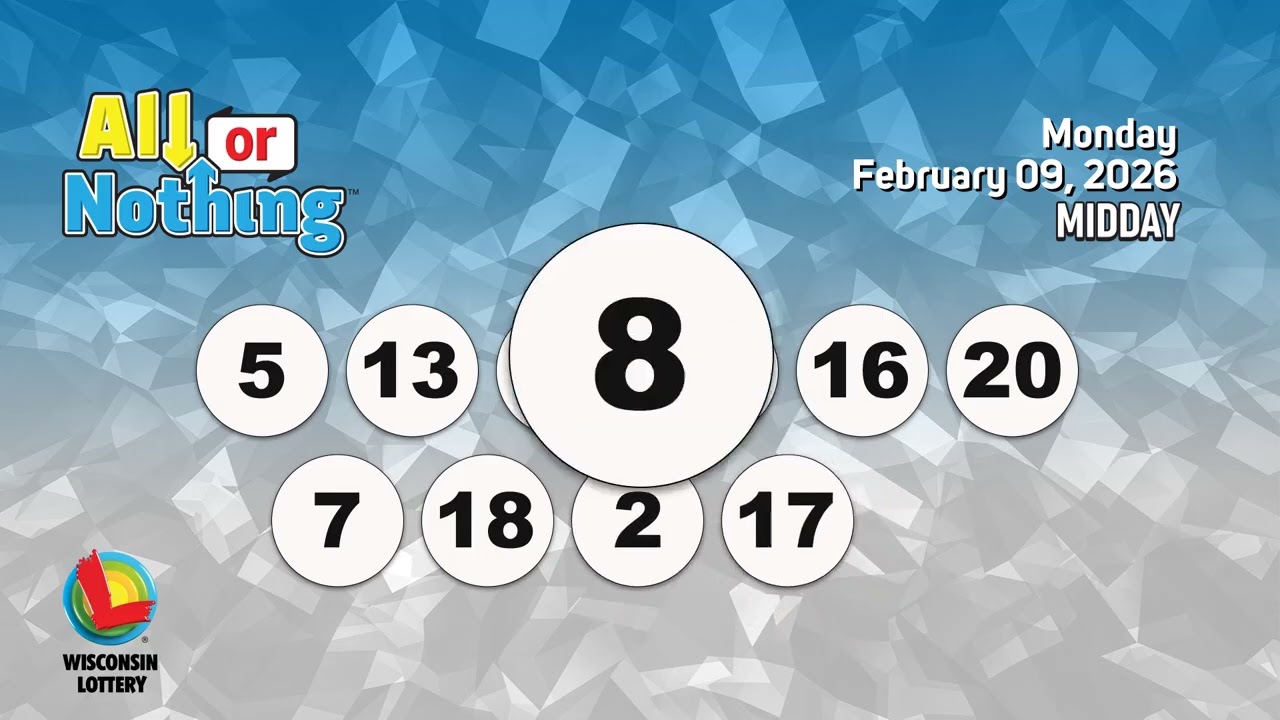Wisconsin Lottery Midday Draw 02/09/2026
