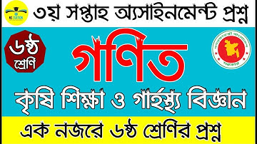 Class 6 Assignment 2021 II ৬ষ্ঠ শ্রেণির অ্যাসাইনমেন্টের প্রশ্ন ২০২১ II ৩য় সপ্তাহ  by Nahid Sir