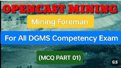 OpenCast Mining Foreman MCQ Part 01 || DGMS Exam June 2025 || Mining Foreman Question Paper || MSV