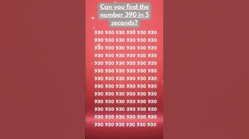 Can you find the number 390 in 5 seconds? #findthenumber