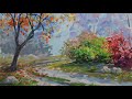Рисуем простой осенний пейзаж гуашью/Paint a simple autumn landscape using gouache