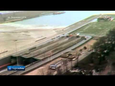 Eröffnung des Elbtunnels in Hamburg 1975