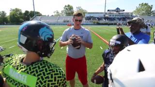 Eli Manning teaches youth QBs