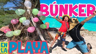 Construyo BUNKER en la PLAYA con PALMERAS