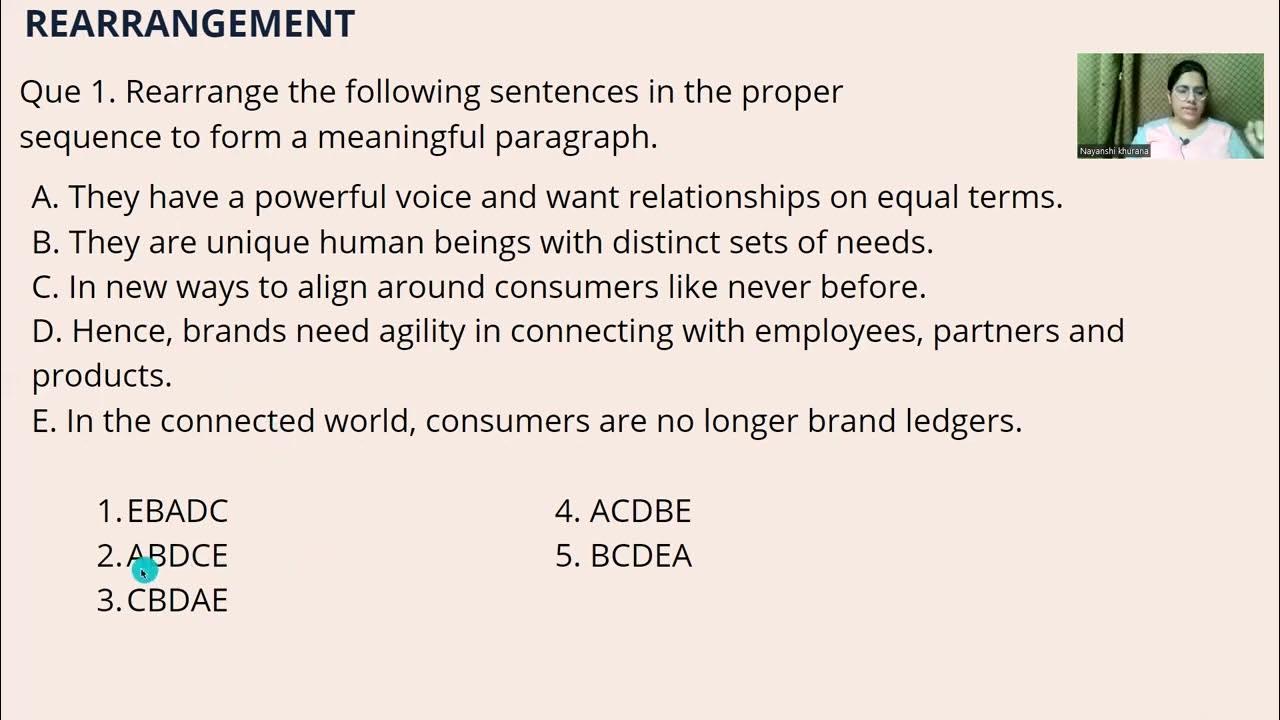 Sentence Rearrangement Tricks English Grammar Para Jumbles YouTube