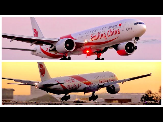 AIR CHINA BOEING 777 (SMILING CHINA LIVERY) LANDS AT LAX - NOVEMBER 2019 [4K 🎧 ATC INCLUDED] class=