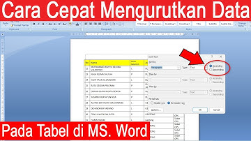 Cara Cepat Mengurutkan atau Short Data Pada Tabel di Word