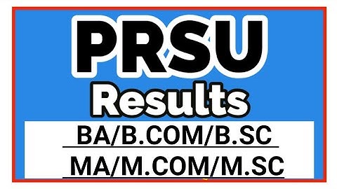 prsu university results 2021|| prsu university me result kaise dekhe || www.prsu.ac.in ||prsu notice