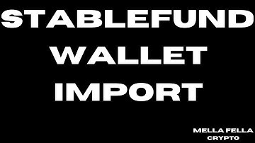 Importing StableFund Wallet To MetaMask