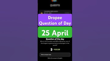 Dropee Question of Day Code 25 April | Dropee Question of Day | Dropee Today Question of Day