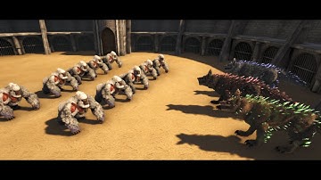 FENRIR BOSS Gamma & Beta & Alpha vs 10  Megapithecus Gamma  Ark Battles