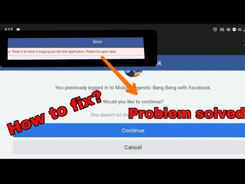 Mobile legends how to fix error log in in Facebook|Tagalog tutorial ❤️❤️