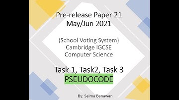 PRM Paper 21 0478 / 2210  Voting System TASK1 TASK2 TASK3 PSEUDOCODE