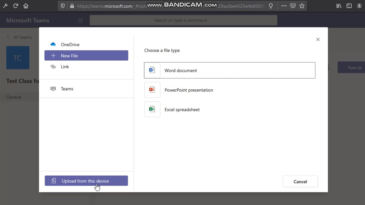 submit assignment in teams