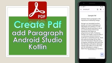 How to Create pdf and add paragraph | android studio Kotlin 2024