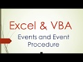 Event procedure excel vba