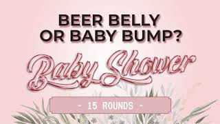 Girl Baby Shower Beer Belly or Baby Bump - PowerPoint Quiz Game
