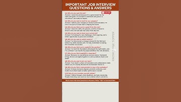 10 Most Important Job Interview Questions and Answers