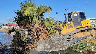 Part3. Today Complete 99% Landfill Delete Pit From Road Use Stone by SHANTUI DH17 C3 with dump truck