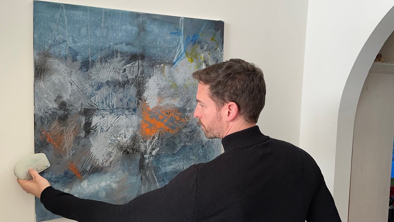 Abstrakte moderne Acrylmalerei auf Leinwand | Strukturen 3D Effekte erzeugen | abstract painting