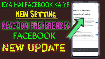 reaction preferences facebook setting kya hai
