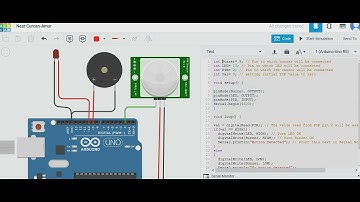 Tinkercad PIR sensor interfacing to Arduino Uno