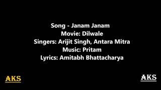Janam Janam - Dilwale (2015) mp3 songs Download pagalsong.in The song is sung by Antara Mitra,Ariji