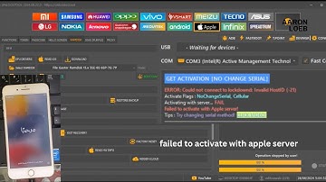 iphone 7 plus failed to activate with apple server | ERROR: Could not connect to lockdownd: invalid