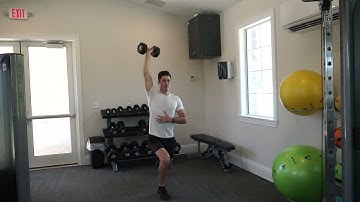 Single Dumbbell Overhead Alternating Reverse Lunges