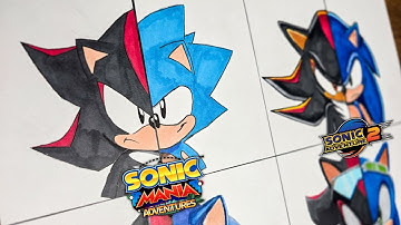 Drawing SONIC vs SHADOW in 4 Different Styles Part 4