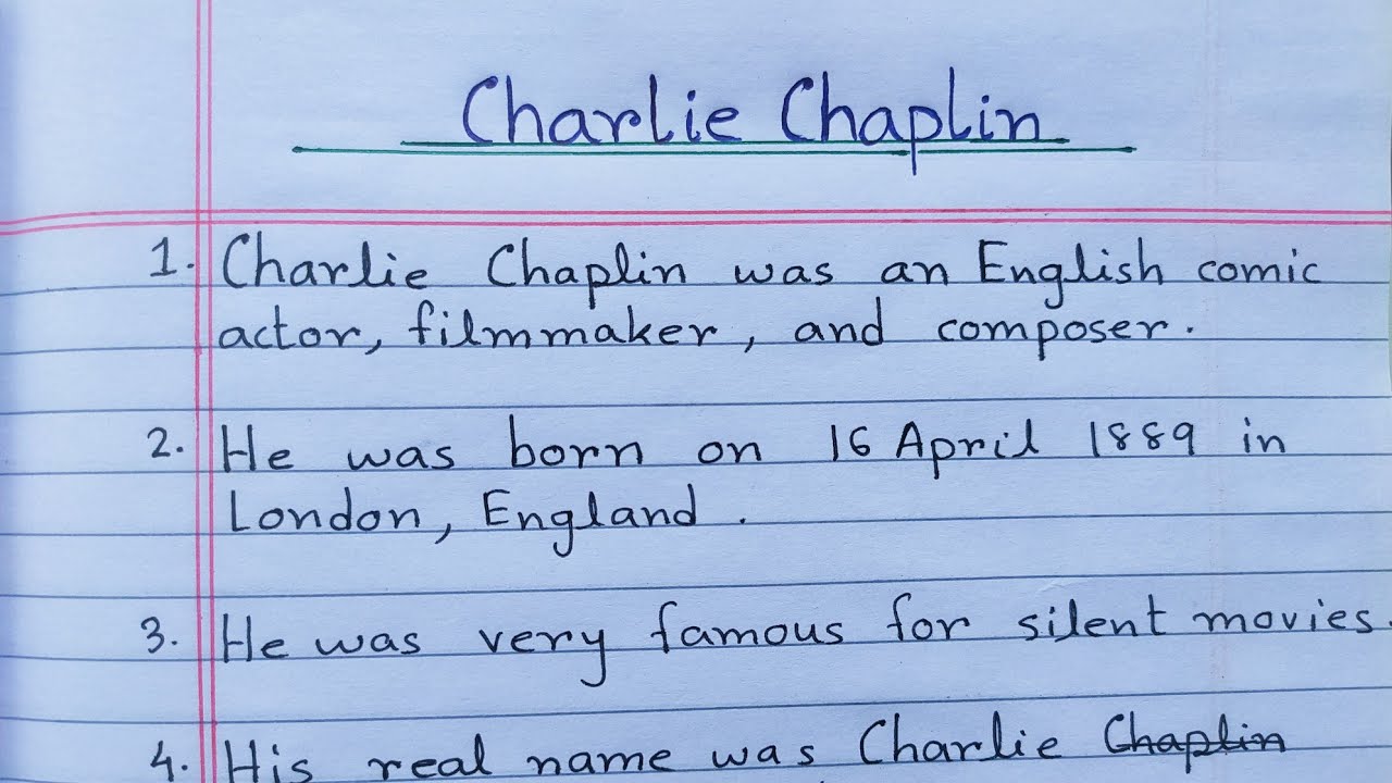 charlie chaplin essay in english grade 10