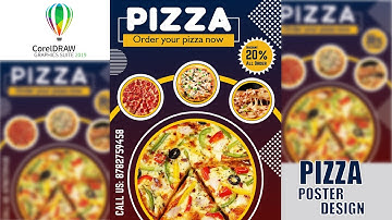How to Design Pizza Restaurant Flyer/Poster in CorelDRAW Tutorial | Poster Banner Design in CDR