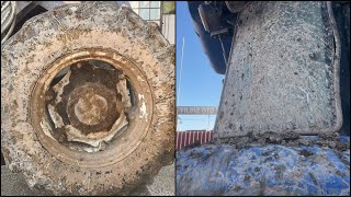 Dirtiest Tractor Detailing  How to wash manure coated tractor? #satisfying #asmr