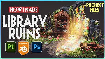How I Made Stylized Library in Blender and Substance Painter + Free Project Files