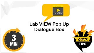 LabVIEW POPUP DIALOGUE