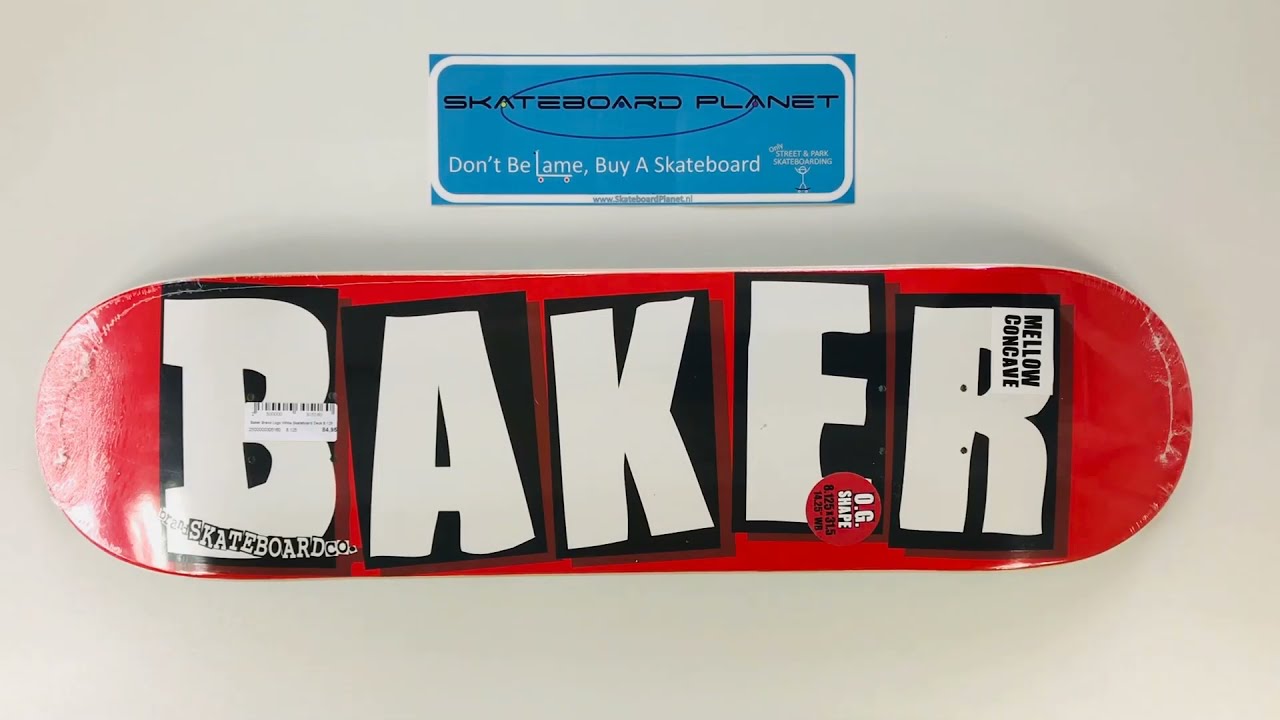 Baker Brand Logo White Red Skateboard Deck 8.125, Skateboard Review, Sale, Gratis Grip en Verzending
