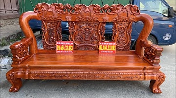 Bộ bàn ghế chỉ dành cho đại gia sở hữu | Minh Quốc Voi Cột 16 Gỗ Hương Đá Khủng