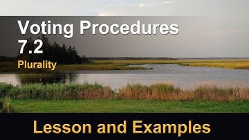 Voting Methods 7.2 Plurality Method