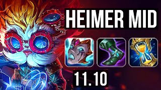 HEIMERDINGER vs KENNEN (MID) | Rank 5 Heimer, 7 solo kills, 1.4M mastery | EUW Challenger | v11.10