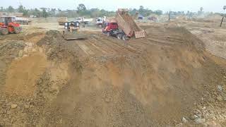 Great work! Superb Dump Truck Loading Dirt Skill talent with Bulldozer D60P Pushing Soil Faster