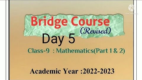 Class 9 | Bridge course | Day 5 | Subject Maths  | सेतू  अभ्यासक्रम इयत्ता नववी  | दिवस पाचवा