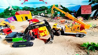 Diy tractor making bulldozer repair train railway | Heavy truck carrying bricks,bad roads, #70