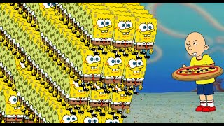 30 Billion Spongebobs Getting The Pizza From Caillou