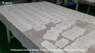 RECHI |Custom Counter Acrylic Display Factory| Matte Clear Acrylic Block With UV Printing Sign