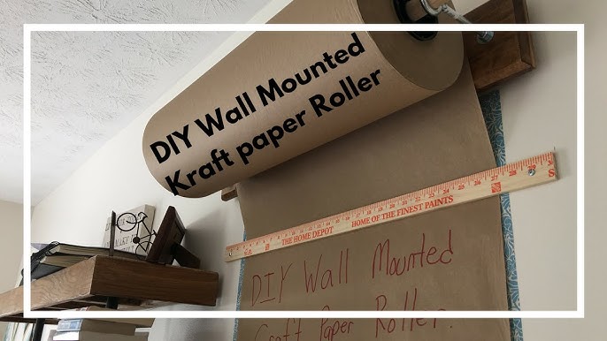 Jumbl Wall Mounted Kraft Paper Dispenser, Hanging Craft Paper Roll