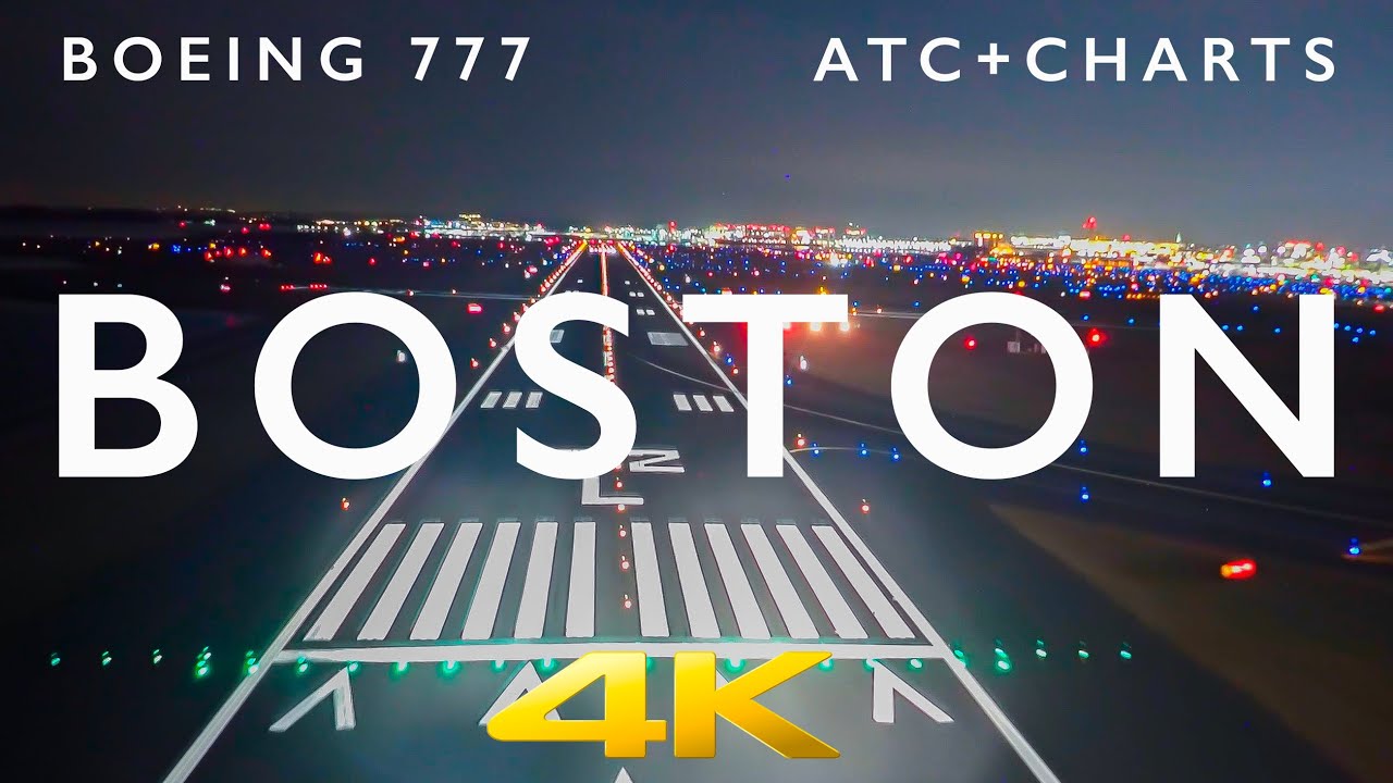 BOEING 777 BOSTON LANDING IN 4K